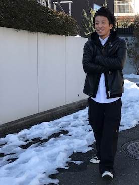 「EDIFICE（エディフィス）のアイテム（スニーカー）」を使った、KEIJIさん（メンズ・170cm）の冬コーディネート