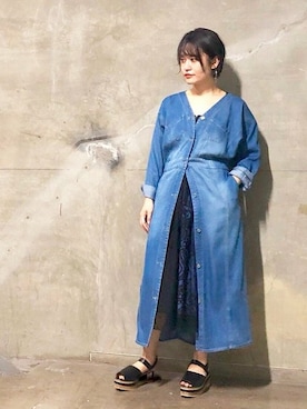 「スタッフコーデ」｜「アイテム（デニムジャケット）」を使った、Serinaさん（レディース・160cm）の春コーディネート