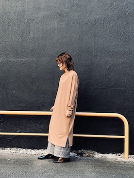 「スタッフコーデ」｜「アイテム（ワンピース/ドレス）」を使った、Serinaさん（レディース・160cm）の秋コーディネート