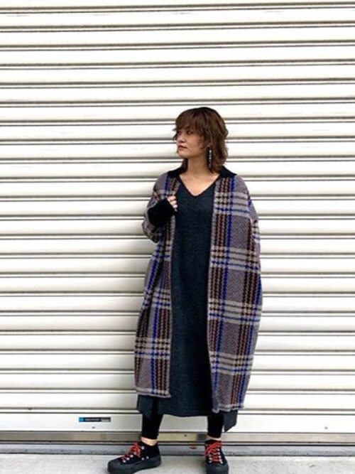 OSMOSIS（オズモーシス）の「チェックニットコート（その他アウター