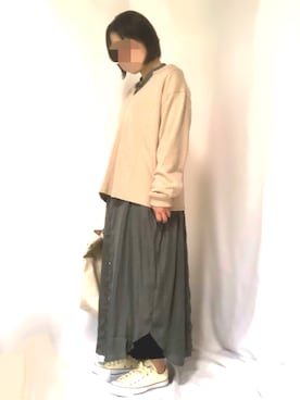 「CONVERSE（コンバース）のconverse（コンバース） ALL STAR OX（オールスターOX）（スニーカー）」を使った、hiroさん（レディース・152cm）の秋コーディネート