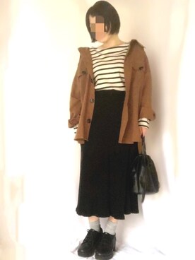 「JUNOAH（ジュノア）のアイテム（カバーオール）」を使った、hiroさん（レディース・152cm）の秋コーディネート