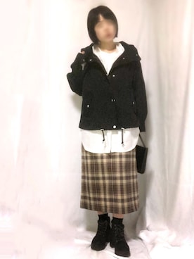 「秋のマイ旬スタイル」｜「アイテム（マウンテンパーカー）」を使った、hiroさん（レディース・152cm）の秋コーディネート