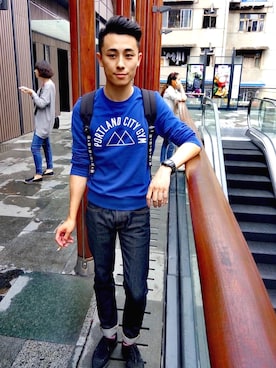 「XPXのアイテム」を使った、SamLeeさん（メンズ・172cm）の春コーディネート