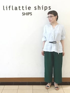 「arron（アローン）のアイテム」を使った、島田さん（レディース・157cm）の春コーディネート