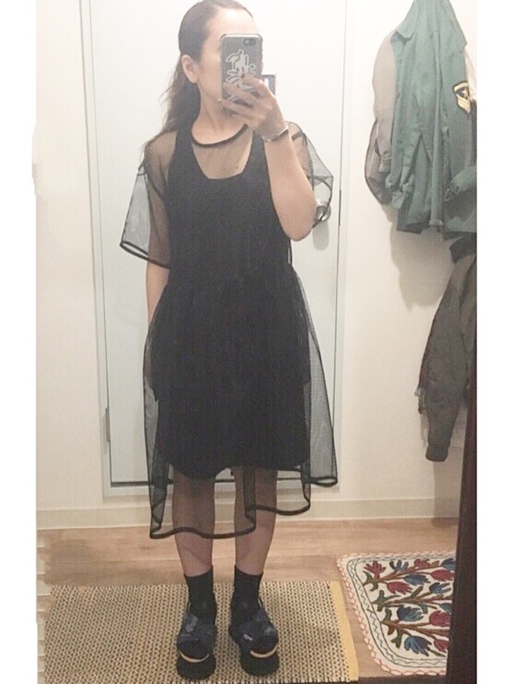 「低身長」｜「MSGMのアイテム（ワンピース、ブラック系）」を使った、tommmmmoさん（レディース・147cm）の夏コーディネートの1枚目の写真