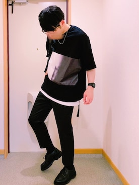 「HARE」｜「アイテム（モカシン/デッキシューズ）」を使った、ぎんさん（メンズ・173cm）の春コーディネート