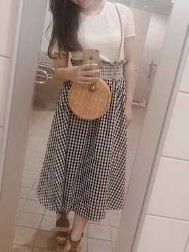 「白トップス」｜chiiyanさん（レディース・151cm・20代）の夏コーディネート