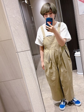 「153cm」｜「アイテム（オールインワン・サロペット）」を使った、よっさんさん（レディース・153cm）の夏コーディネート