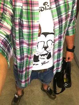 「muta（ムータ）のアイテム（バッグ）」を使った、MABUさん（メンズ・165cm）の夏コーディネート