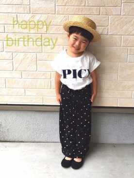 「ARCH & LINE（アーチアンドライン）のアイテム」を使った、yu+kenさん（キッズ・100cm）の夏コーディネート