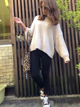 「imvely（-）のアイテム（バッグ）」を使った、chikaさん（レディース・158cm）の秋コーディネート