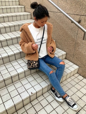 「Chille anap（チルアナップ）のアイテム」を使った、chikaさん（レディース・157cm）の冬コーディネート