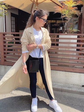 「エアフォースワン」｜「アイテム（トレンチコート）」を使った、chikaさん（レディース・157cm）の春コーディネート