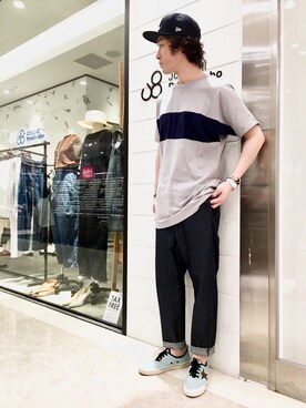 「Johnbull Private labo（ジョンブルプライベートラボ）のアイテム（帽子）」を使った、J2さん（メンズ・180cm）の春コーディネート
