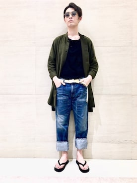 「2 class.ics（トゥークラスドットイクス）のアイテム」を使った、J2さん（メンズ・180cm）の夏コーディネート