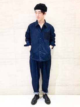 「Johnbull Private labo（ジョンブルプライベートラボ）のアイテム（デニムジャケット）」を使った、J2さん（メンズ・180cm）の秋コーディネート