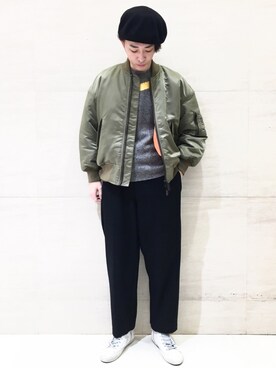 「Johnbull Private labo（ジョンブルプライベートラボ）のアイテム（MA-1）」を使った、J2さん（メンズ・180cm）の秋コーディネート