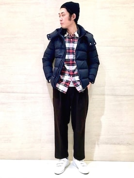 「Johnbull Private labo（ジョンブルプライベートラボ）のアイテム（ダウンジャケット/コート）」を使った、J2さん（メンズ・180cm）の秋コーディネート