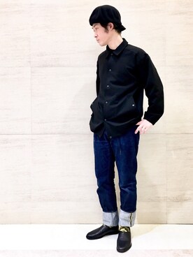 「Johnbull Private labo（ジョンブルプライベートラボ）のアイテム（スリッポン）」を使った、J2さん（メンズ・180cm）の冬コーディネート
