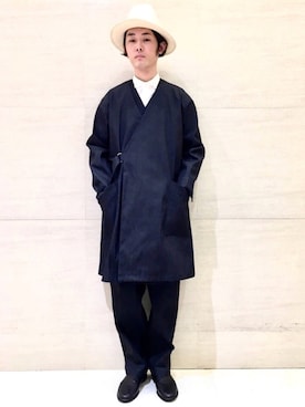 「Johnbull Private labo（ジョンブルプライベートラボ）のアイテム（帽子）」を使った、J2さん（メンズ・180cm）の冬コーディネート