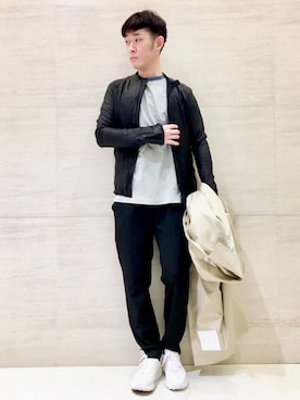 「ジョンブル　プライベート　ラボ(Johnbull Private labo)」｜「アイテム（ライダースジャケット）」を使った、J2さん（メンズ・180cm）の春コーディネート