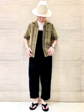 「Johnbull Private labo（ジョンブルプライベートラボ）のアイテム（帽子）」を使った、J2さん（メンズ・180cm）の春コーディネート