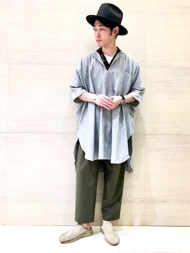 「Johnbull Private labo（ジョンブルプライベートラボ）のアイテム（帽子）」を使った、J2さん（メンズ・180cm）の春コーディネート