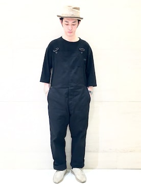 「Johnbull Private labo（ジョンブルプライベートラボ）のアイテム（サロペット/オーバーオール）」を使った、J2さん（メンズ・180cm）の春コーディネート