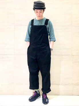 「Johnbull Private labo（ジョンブルプライベートラボ）のアイテム（サロペット/オーバーオール）」を使った、J2さん（メンズ・180cm）の春コーディネート