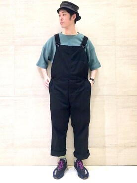 「Johnbull Private labo（ジョンブルプライベートラボ）のアイテム（サロペット/オーバーオール）」を使った、J2さん（メンズ・180cm）の春コーディネート