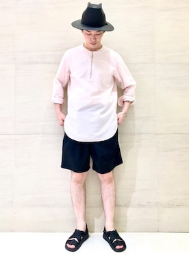 「Johnbull Private labo（ジョンブルプライベートラボ）のアイテム（帽子）」を使った、J2さん（メンズ・180cm）の春コーディネート