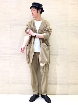 「Johnbull Private labo（ジョンブルプライベートラボ）のアイテム（ノーカラージャケット）」を使った、J2さん（メンズ・180cm）の春コーディネート