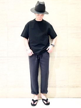 「Johnbull Private labo（ジョンブルプライベートラボ）のアイテム（帽子）」を使った、J2さん（メンズ・180cm）の夏コーディネート