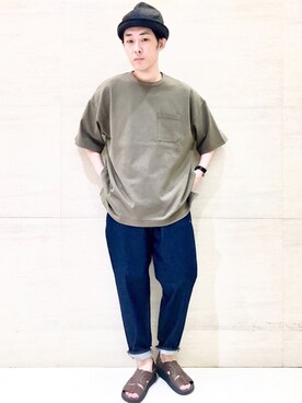 「Johnbull Private labo（ジョンブルプライベートラボ）のアイテム（サンダル）」を使った、J2さん（メンズ・180cm）の夏コーディネート