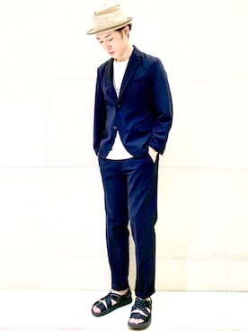 「Johnbull Private labo（ジョンブルプライベートラボ）のアイテム（テーラードジャケット）」を使った、J2さん（メンズ・180cm）の夏コーディネート