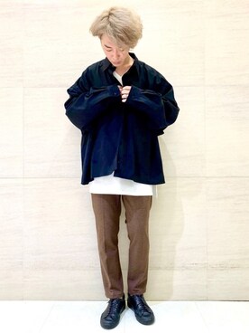 「Johnbull Private labo（ジョンブルプライベートラボ）のアイテム（Tシャツ/カットソー）」を使った、J2さん（メンズ・180cm）の秋コーディネート