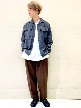 「Johnbull Private labo（ジョンブルプライベートラボ）のアイテム（Tシャツ/カットソー）」を使った、J2さん（メンズ・180cm）の秋コーディネート