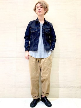 「Johnbull Private labo（ジョンブルプライベートラボ）のアイテム（デニムジャケット）」を使った、J2さん（メンズ・180cm）の秋コーディネート