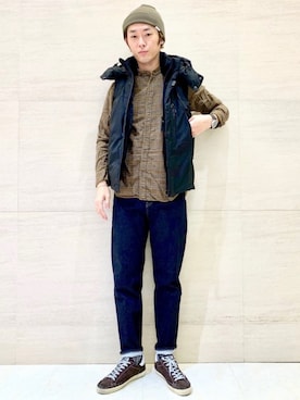 「Johnbull Private labo（ジョンブルプライベートラボ）のアイテム（帽子）」を使った、J2さん（メンズ・180cm）の秋コーディネート