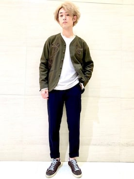 「Johnbull Private labo（ジョンブルプライベートラボ）のアイテム（トップス）」を使った、J2さん（メンズ・180cm）の秋コーディネート