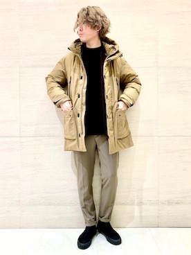 「Johnbull Private labo（ジョンブルプライベートラボ）のアイテム（ニット/セーター）」を使った、J2さん（メンズ・180cm）の冬コーディネート