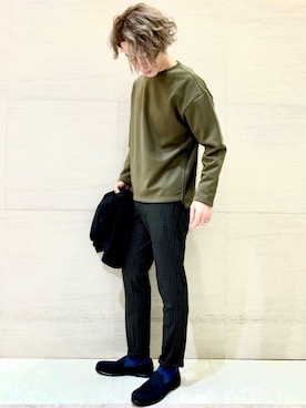 「Johnbull Private labo（ジョンブルプライベートラボ）のアイテム（スウェット）」を使った、J2さん（メンズ・180cm）の冬コーディネート