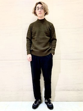 「Johnbull Private labo（ジョンブルプライベートラボ）のアイテム（パンツ）」を使った、J2さん（メンズ・180cm）の冬コーディネート