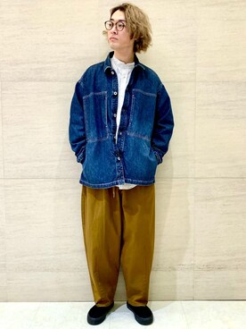 「Johnbull（ジョンブル）のアイテム（デニムジャケット）」を使った、J2さん（メンズ・180cm）の冬コーディネート