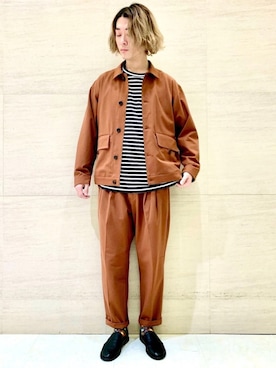 「Johnbull（ジョンブル）のアイテム（その他アウター）」を使った、J2さん（メンズ・180cm）の春コーディネート