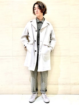 「Johnbull（ジョンブル）のアイテム（その他アウター）」を使った、J2さん（メンズ・180cm）の春コーディネート