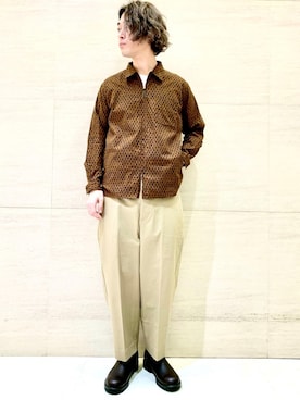 「Johnbull Private labo（ジョンブルプライベートラボ）のアイテム（トップス）」を使った、J2さん（メンズ・180cm）の春コーディネート