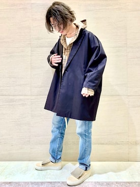「Johnbull Private labo（ジョンブルプライベートラボ）のアイテム（トップス）」を使った、J2さん（メンズ・180cm）の春コーディネート