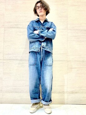 「Johnbull（ジョンブル）のアイテム（デニムジャケット）」を使った、J2さん（メンズ・180cm）の春コーディネート